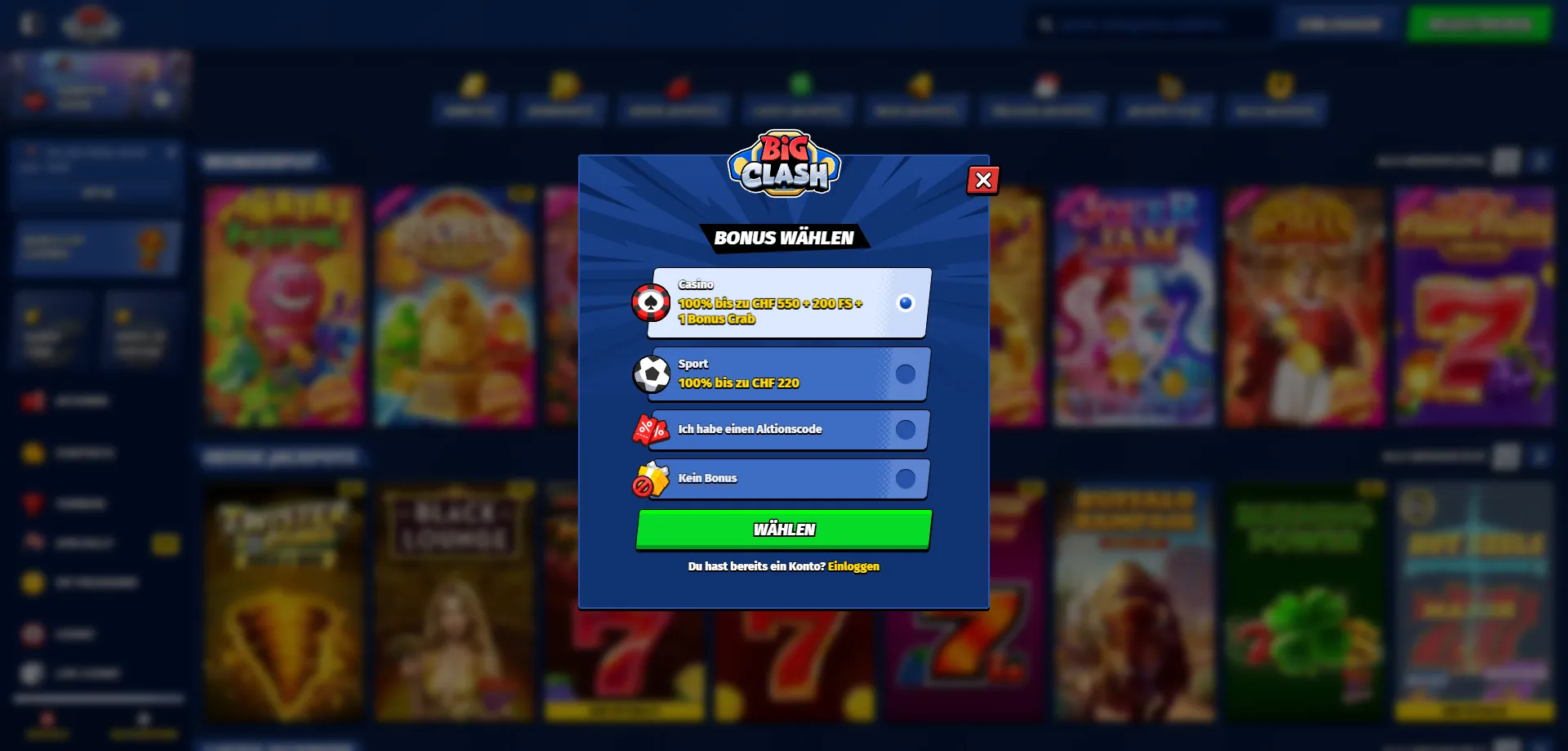 BigClash Casino Registrierung – Konto erstellen in Österreich