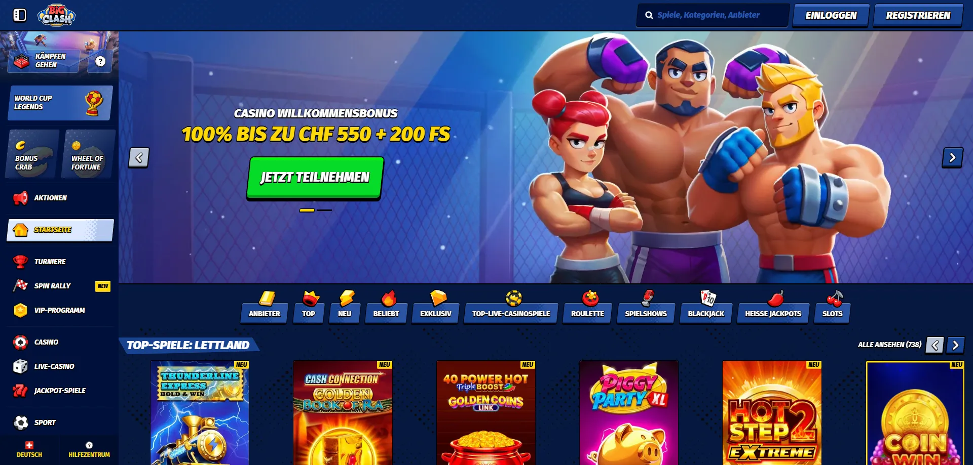 BigClash Casino Österreich – Spielübersicht und Willkommensbonus